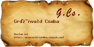 Grünvald Csaba névjegykártya