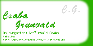csaba grunvald business card